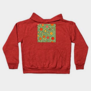 Flower Suns Warm on Soft Green Kids Hoodie